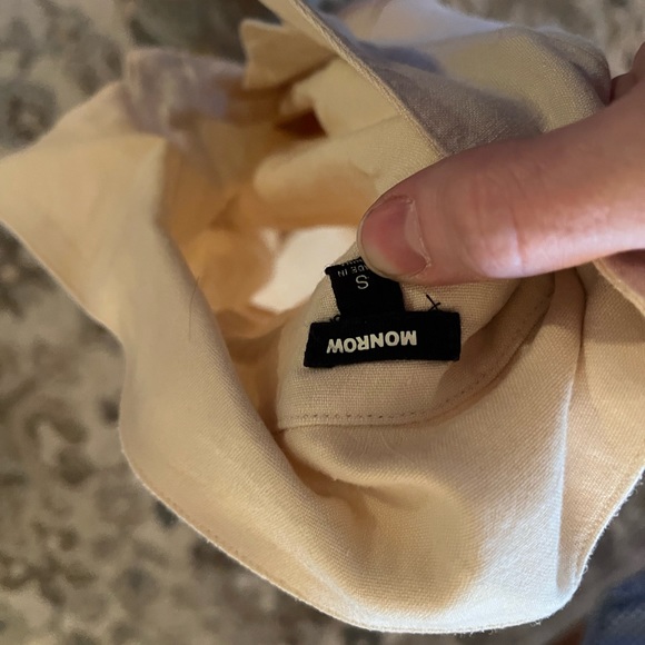 Monrow Linen-Blend Shirtdress in Cream - Picture 4 of 4